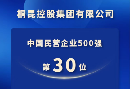 NG集团，中国民营企业500强第30位！