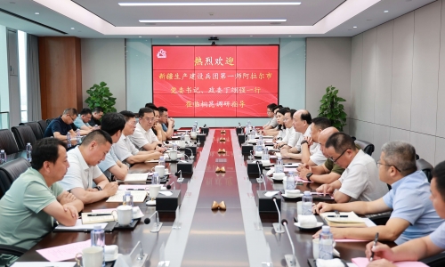 新疆出产建设兵团第一师阿拉尔市 党委书记、政委丁翊强莅临NG集团调研